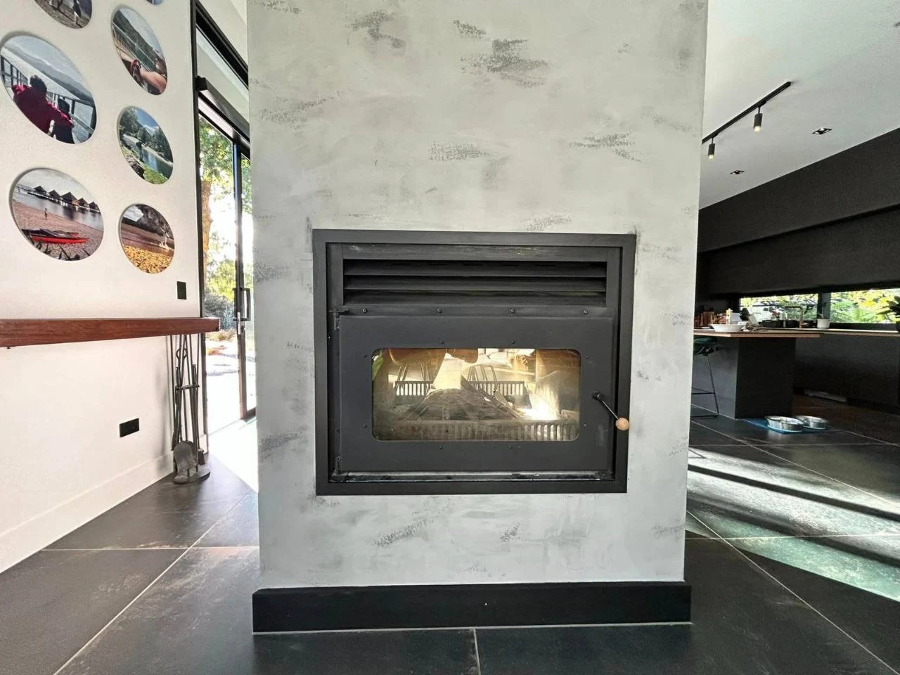 Indoor Fireplace Marble style plaster